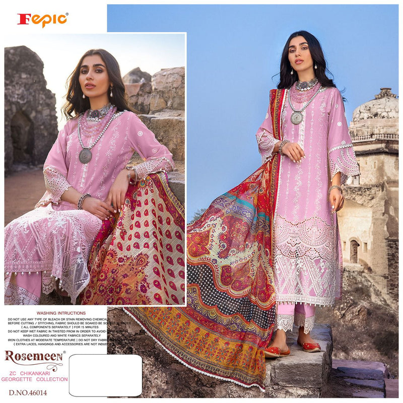 Fepic Rosemeen ZC Chikankari  Georgette Collection Fox Georgette Pakistani Style Party Wear Salwar Suits
