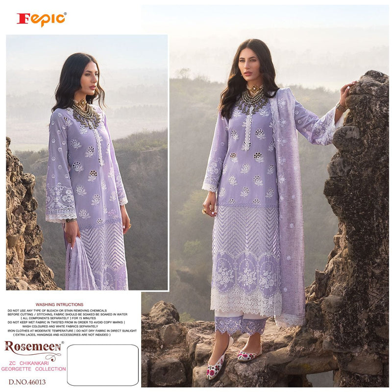 Fepic Rosemeen ZC Chikankari  Georgette Collection Fox Georgette Pakistani Style Party Wear Salwar Suits