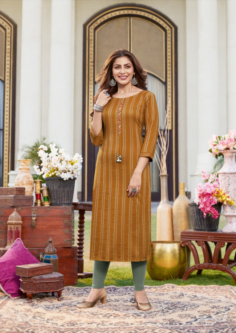 Keeloo Rosie Vol 1 Fancy Viscose Stripes Embroidered Fancy Festive Wear Kurtis