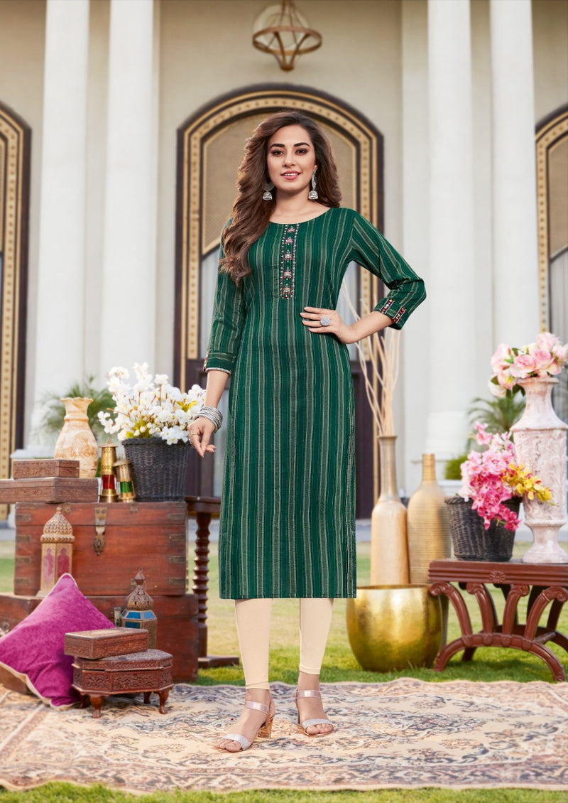 Keeloo Rosie Vol 1 Fancy Viscose Stripes Embroidered Fancy Festive Wear Kurtis