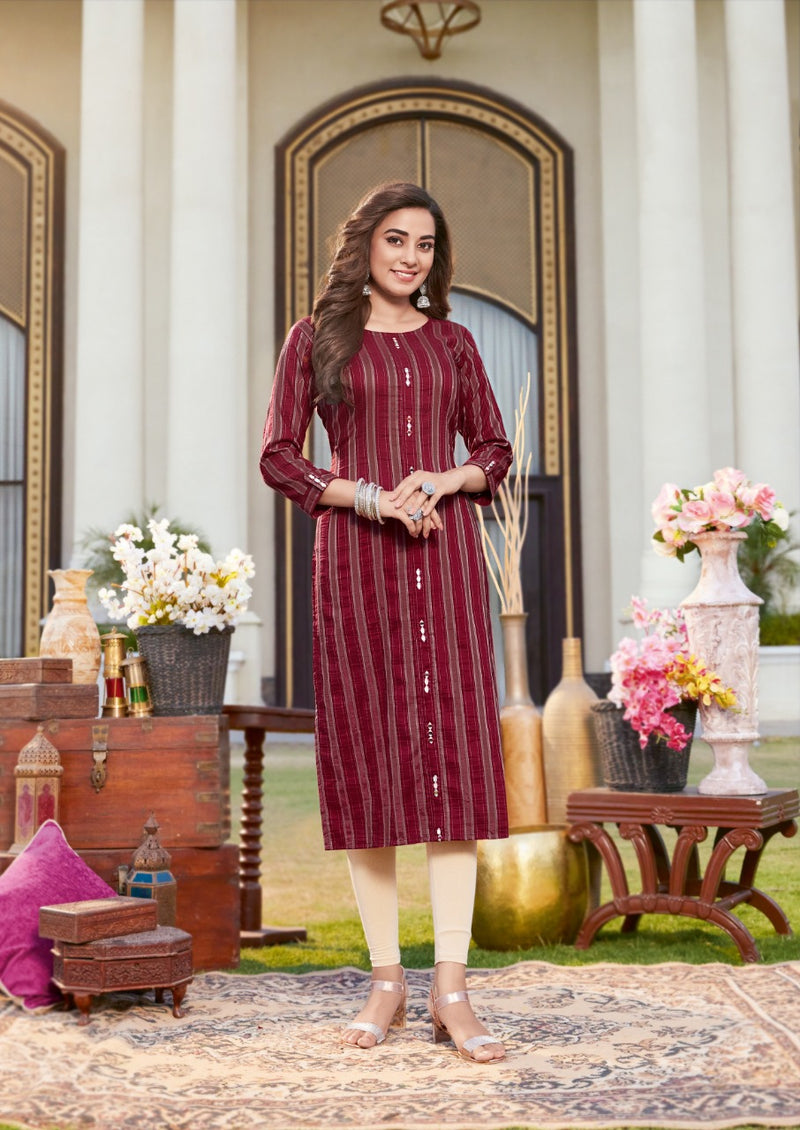 Keeloo Rosie Vol 1 Fancy Viscose Stripes Embroidered Fancy Festive Wear Kurtis