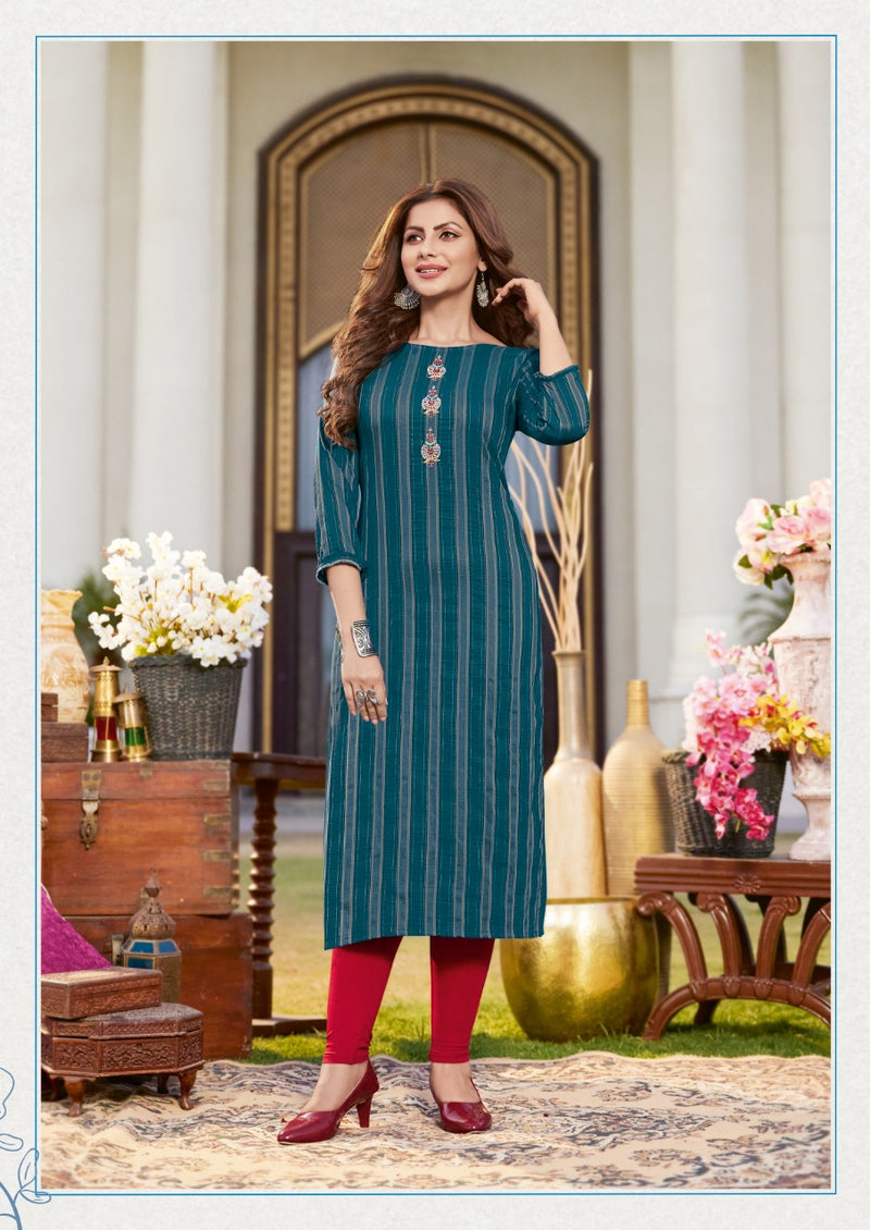 Keeloo Rosie Vol 1 Fancy Viscose Stripes Embroidered Fancy Festive Wear Kurtis