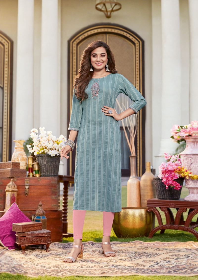 Keeloo Rosie Vol 1 Fancy Viscose Stripes Embroidered Fancy Festive Wear Kurtis