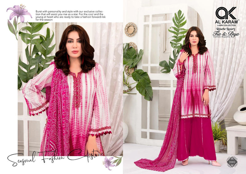 Al Karam Rouche Luxury Til & Dye Vol 2 Cambric Causal Wear Salwar Suit