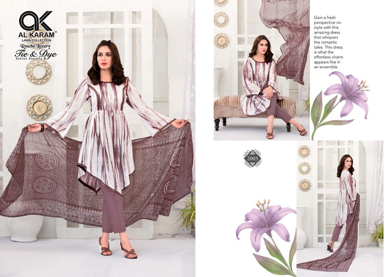 Al Karam Rouche Luxury Til & Dye Vol 2 Cambric Causal Wear Salwar Suit