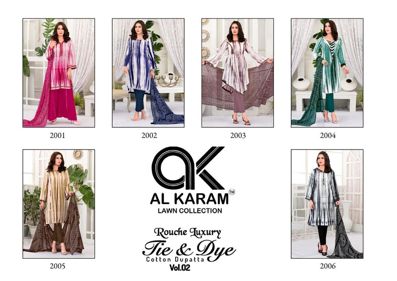 Al Karam Rouche Luxury Til & Dye Vol 2 Cambric Causal Wear Salwar Suit