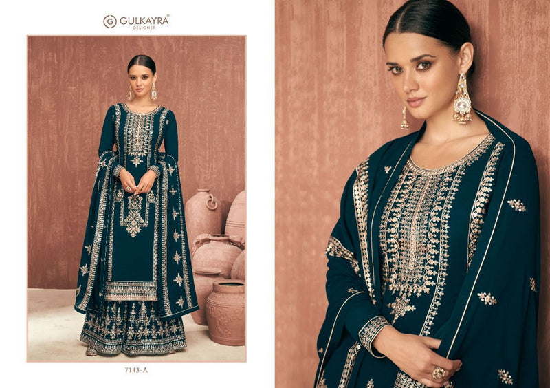 Gulkayra Royal Gold Georgette With Heavy Beautiful Embroidery Work Stylish Designer Festive Wear Long Gown