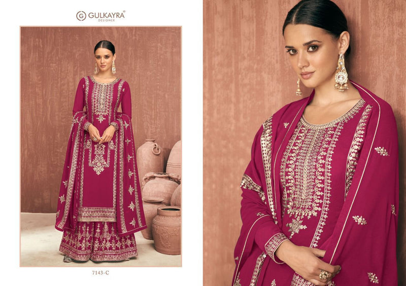 Gulkayra Royal Gold Georgette With Heavy Beautiful Embroidery Work Stylish Designer Festive Wear Long Gown