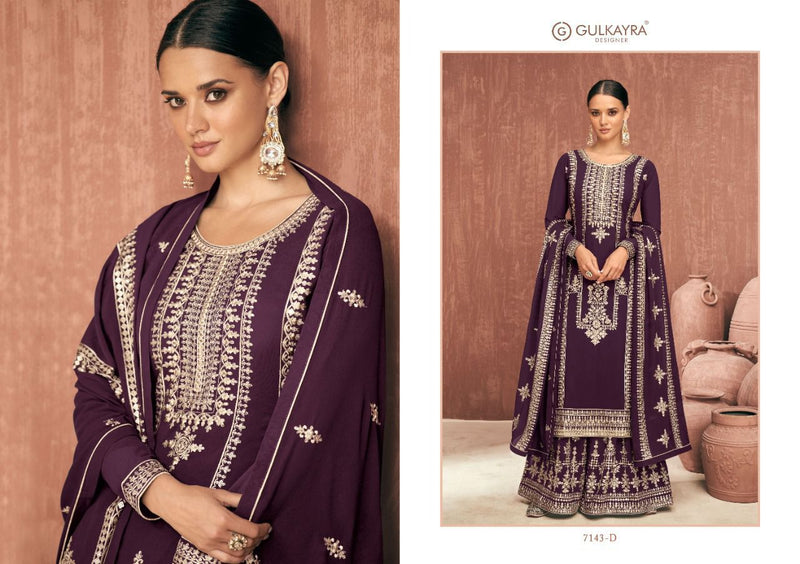 Gulkayra Royal Gold Georgette With Heavy Beautiful Embroidery Work Stylish Designer Festive Wear Long Gown