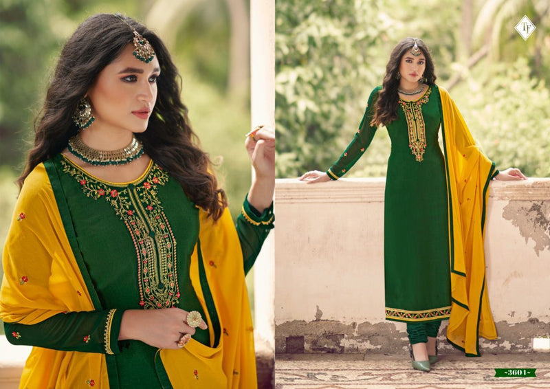 Tanishk fashion Dno 3601 to 3608 Crepe With Embroidery Work Stylish Designer Party Wear Salwar Kameez