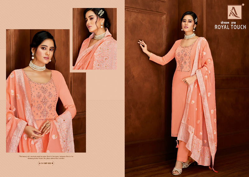 Alok Suit Royal Touch Viscose With Heavy Embroidery Work Stylish Designer Attractive Look Salwar Suit