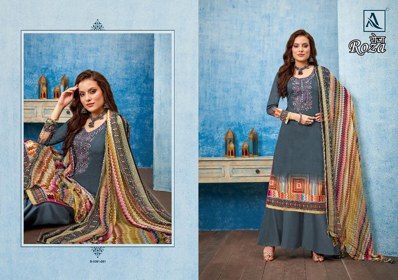 Alok Suit Roza Jam Satin With Fancy Work Stylish Designer Festive Wear Fancy Salwar Kameez