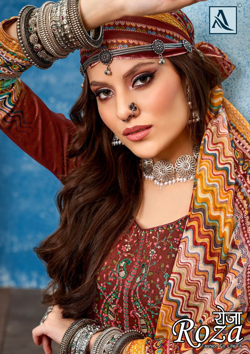 Alok Suit Roza Jam Satin With Fancy Work Stylish Designer Festive Wear Fancy Salwar Kameez