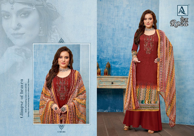 Alok Suit Roza Jam Satin With Fancy Work Stylish Designer Festive Wear Fancy Salwar Kameez