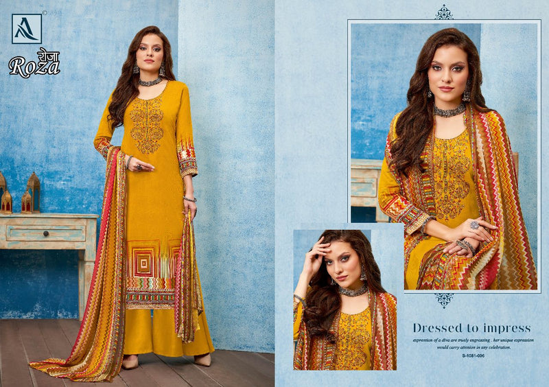 Alok Suit Roza Jam Satin With Fancy Work Stylish Designer Festive Wear Fancy Salwar Kameez
