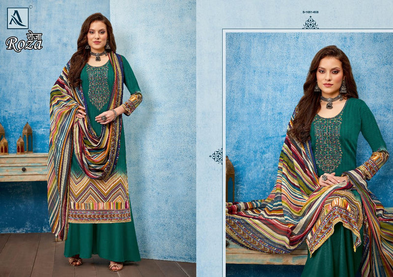 Alok Suit Roza Jam Satin With Fancy Work Stylish Designer Festive Wear Fancy Salwar Kameez