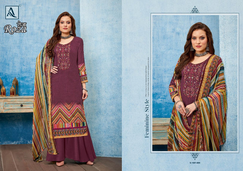 Alok Suit Roza Jam Satin With Fancy Work Stylish Designer Festive Wear Fancy Salwar Kameez