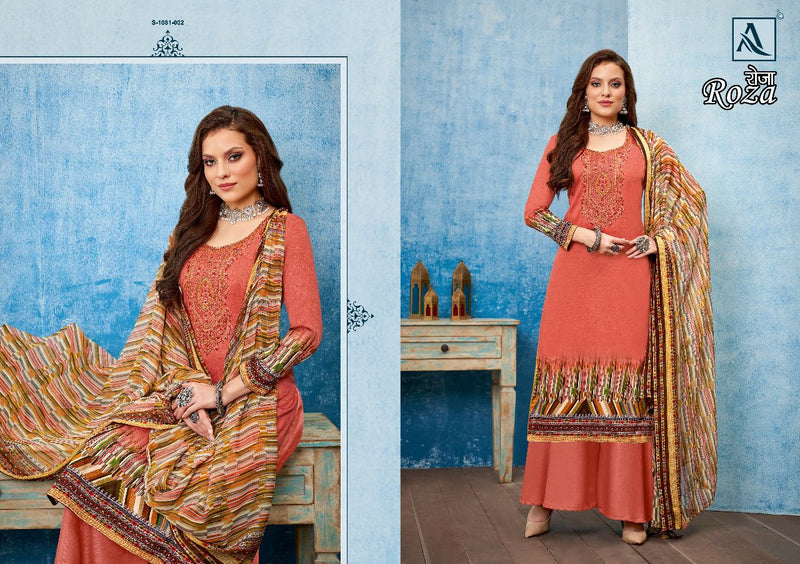 Alok Suit Roza Jam Satin With Fancy Work Stylish Designer Festive Wear Fancy Salwar Kameez