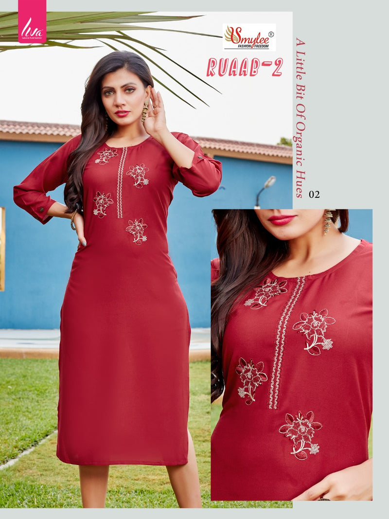 Smylee Fashion Ruaab Vol 2 Rayon Fancy Casual Wear Kurtis