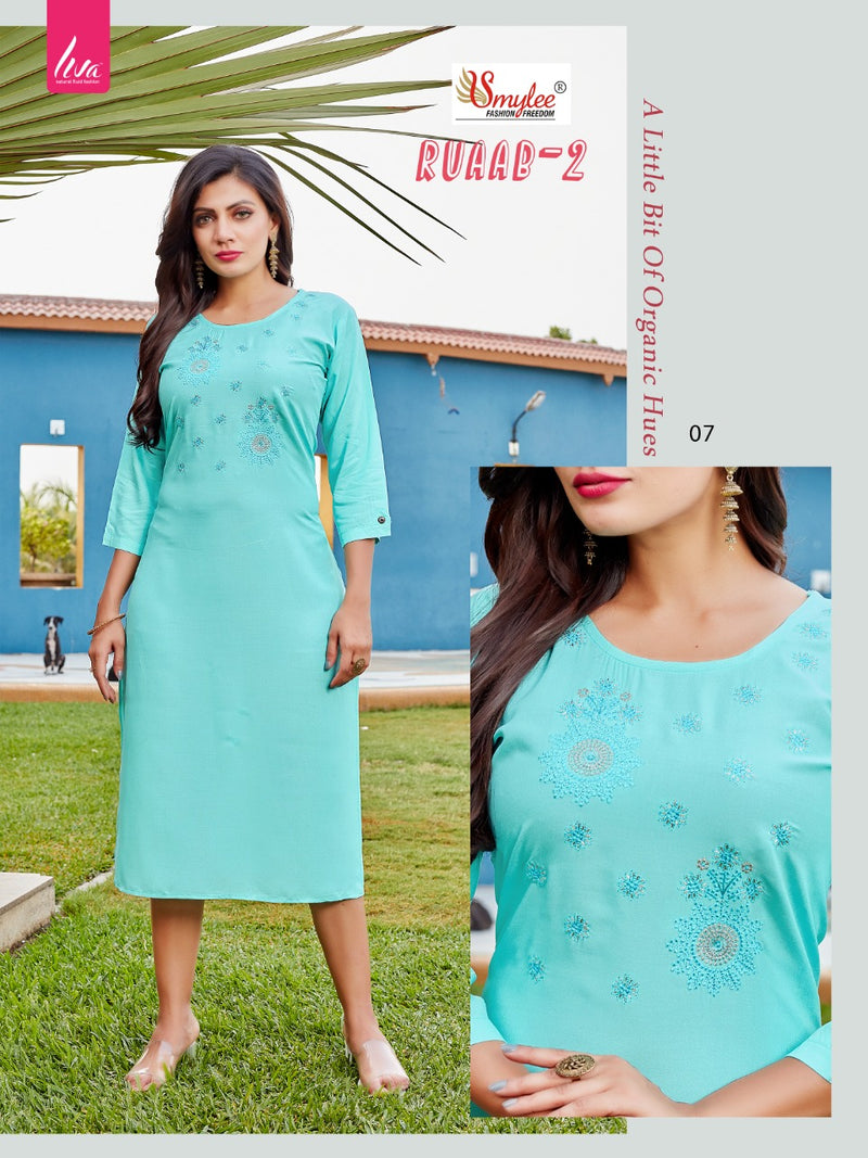 Smylee Fashion Ruaab Vol 2 Rayon Fancy Casual Wear Kurtis