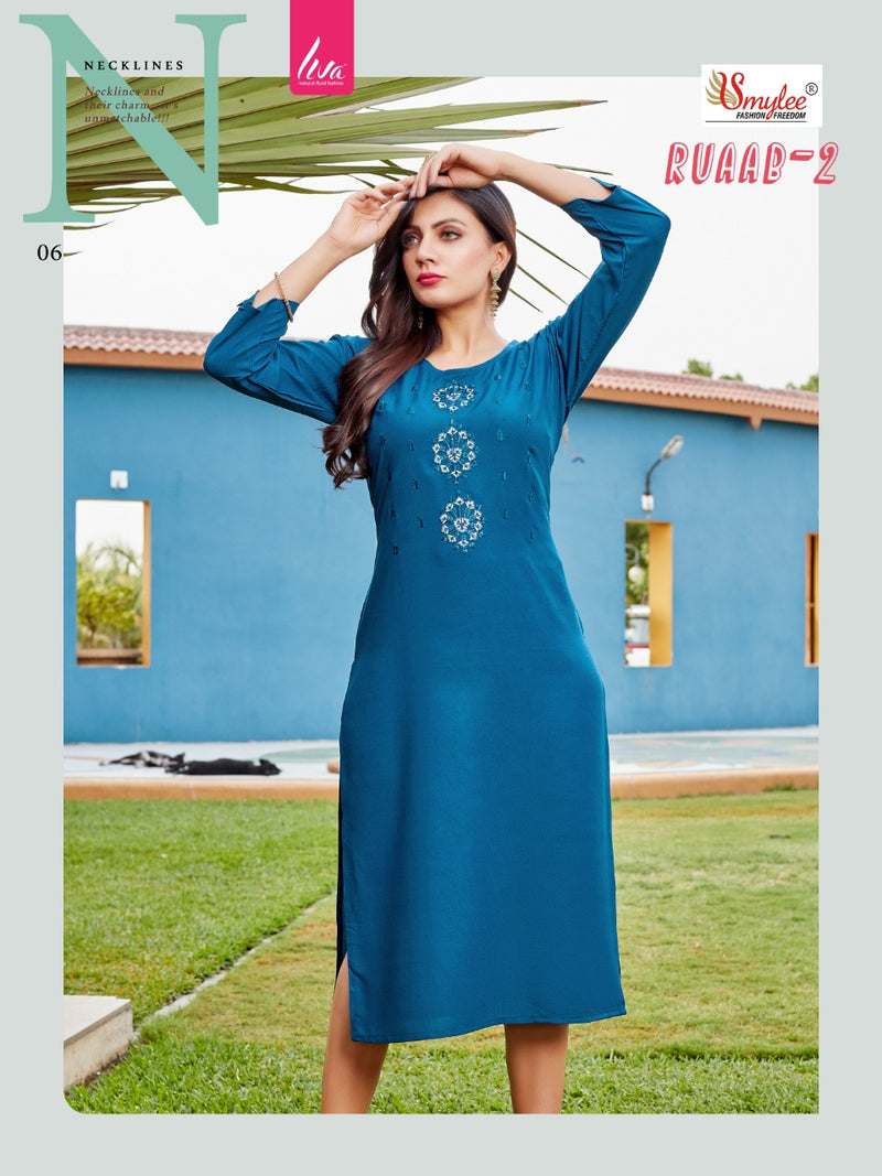 Smylee Fashion Ruaab Vol 2 Rayon Fancy Casual Wear Kurtis