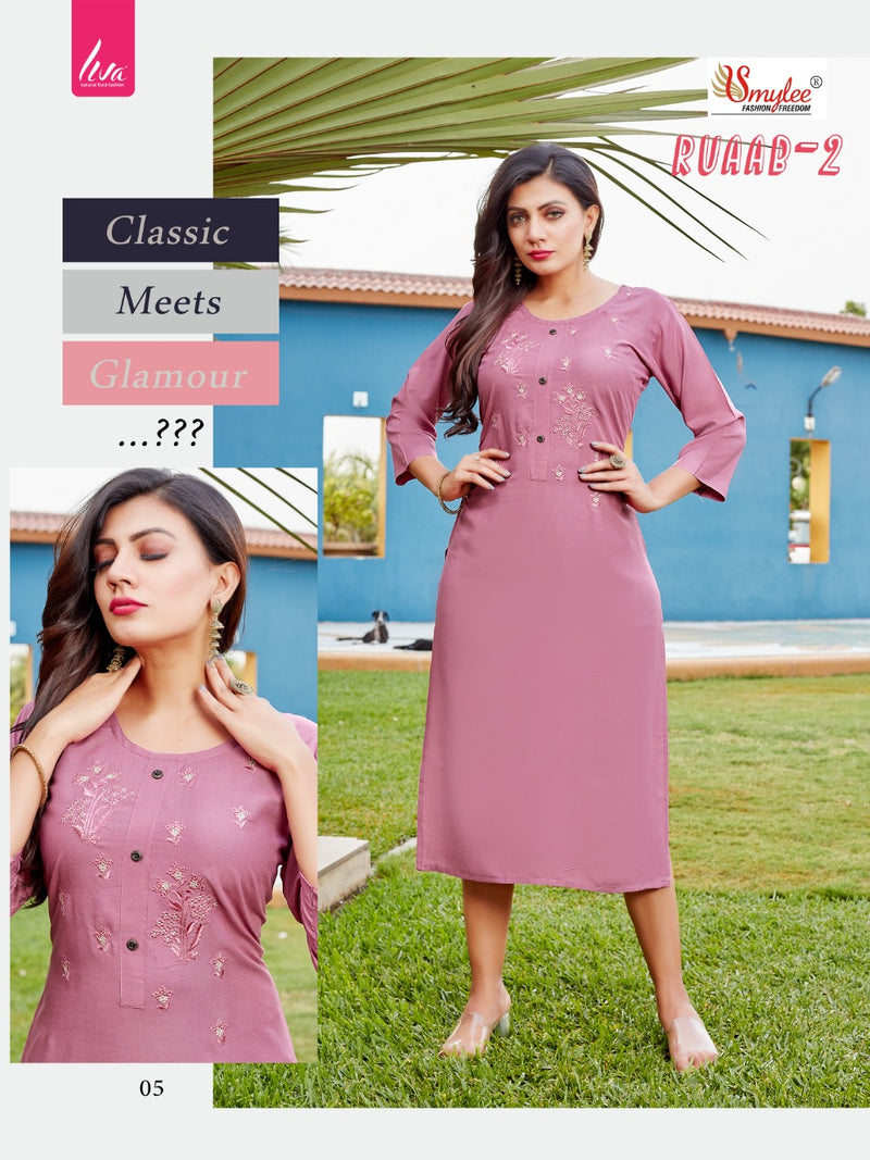 Smylee Fashion Ruaab Vol 2 Rayon Fancy Casual Wear Kurtis