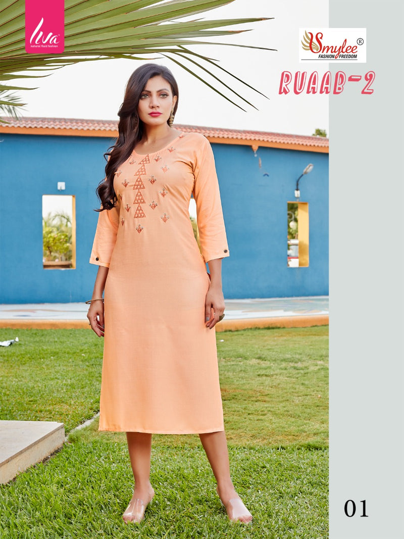 Smylee Fashion Ruaab Vol 2 Rayon Fancy Casual Wear Kurtis
