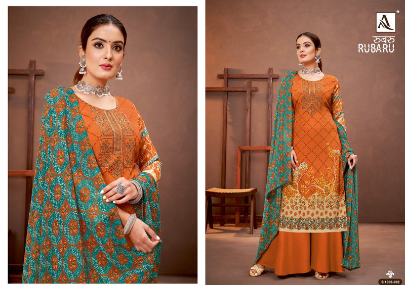 Alok Suit Rubaru Crepe With Pakistani Fancy Printed Work Stylish Designer Beautiful Salwar Kameez