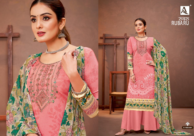 Alok Suit Rubaru Crepe With Pakistani Fancy Printed Work Stylish Designer Beautiful Salwar Kameez