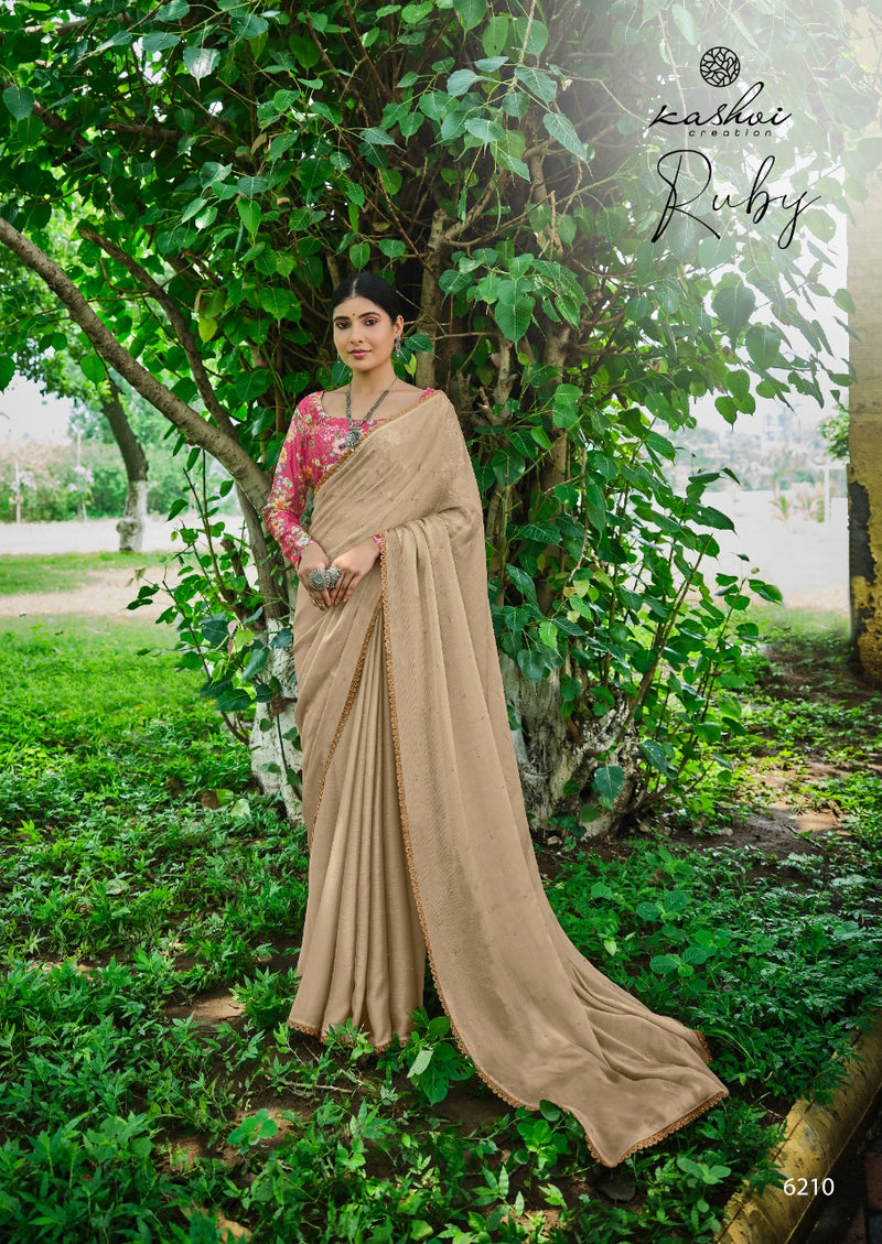 Kashvi Creation Ruby Moss Chiffon Beautiful Collections Of Fancy Sarees