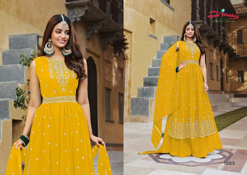 Your Choice Ruby Georgette With Heavy Embroidery Work Stylish Designer Festive Wear Fancy Kurti