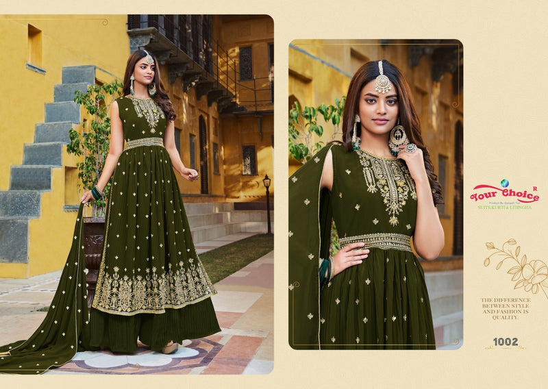 Your Choice Ruby Georgette With Heavy Embroidery Work Stylish Designer Festive Wear Fancy Kurti