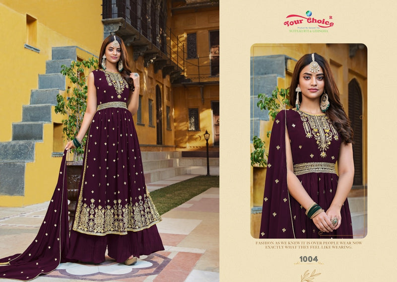 Your Choice Ruby Georgette With Heavy Embroidery Work Stylish Designer Festive Wear Fancy Kurti