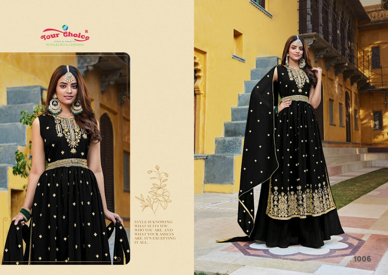 Your Choice Ruby Georgette With Heavy Embroidery Work Stylish Designer Festive Wear Fancy Kurti