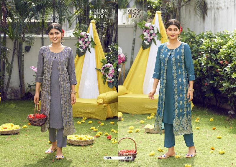 Global Local Ruchi Viscose With Fancy Work Stylish Designer Party Wear Fancy Kurti