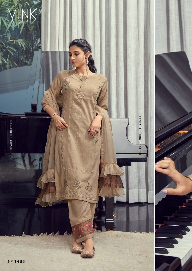 Vink Ruffles Vol 3 Silk  Fancy Designer Party Wear Kurtis With Dupatta & Bottom