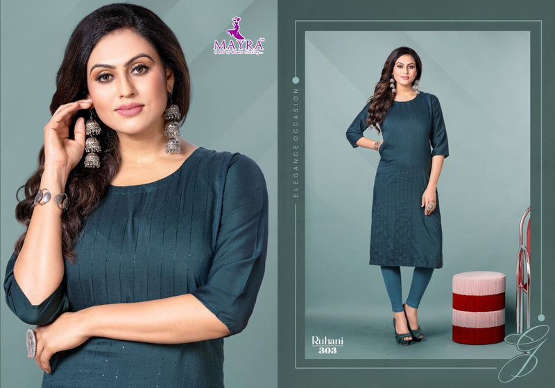 Mayra Ruhani Chinon Silk Fancy Formal Daily Wear Kurtis