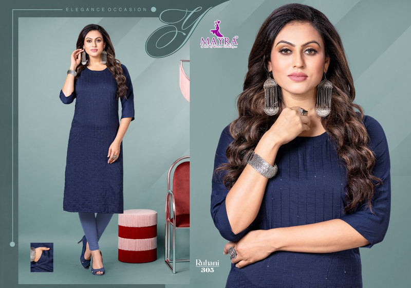 Mayra Ruhani Chinon Silk Fancy Formal Daily Wear Kurtis