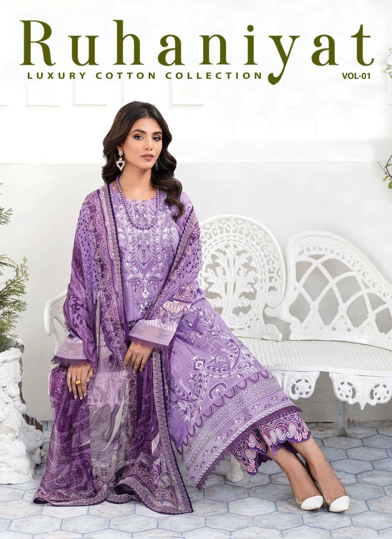 Asifa Nabeel Ruhaniyat Vol 1 Pure Cotton Printed Fancy Designer Salwar Kameez
