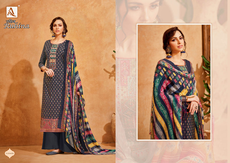 Alok Suit Ruhina Viscose Silk With Heavy Embroidery Work Stylish Designer Casual Look Festive wear Salwar Kameez