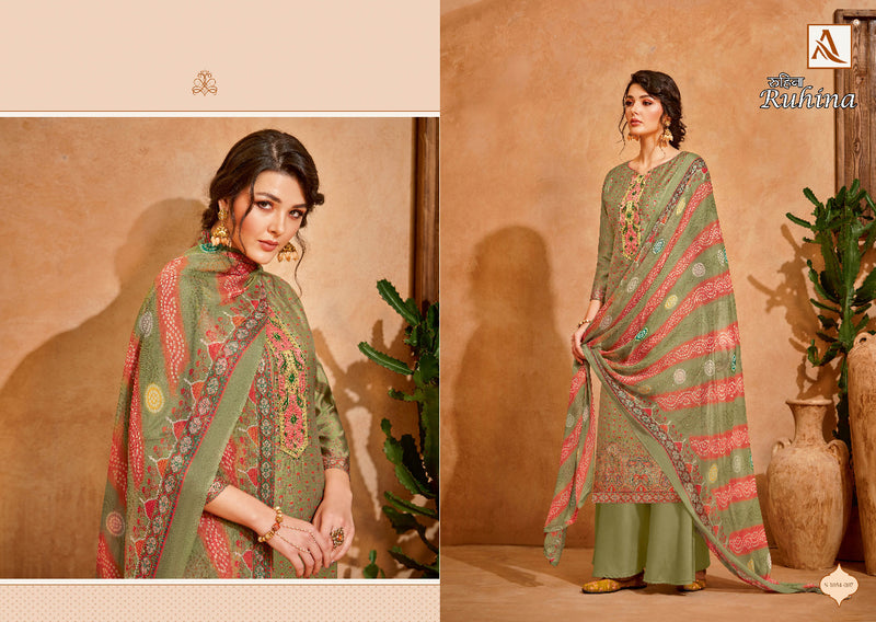 Alok Suit Ruhina Viscose Silk With Heavy Embroidery Work Stylish Designer Casual Look Festive wear Salwar Kameez
