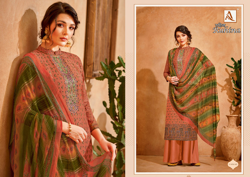 Alok Suit Ruhina Viscose Silk With Heavy Embroidery Work Stylish Designer Casual Look Festive wear Salwar Kameez