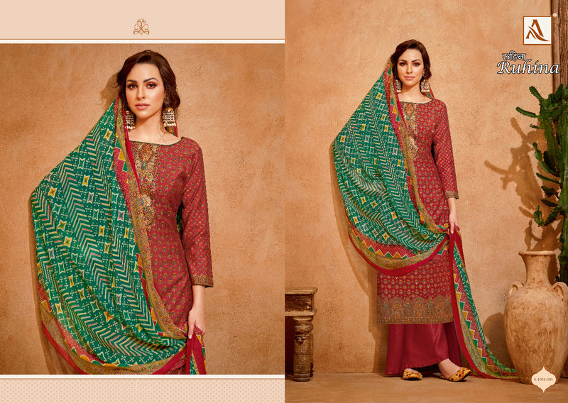 Alok Suit Ruhina Viscose Silk With Heavy Embroidery Work Stylish Designer Casual Look Festive wear Salwar Kameez