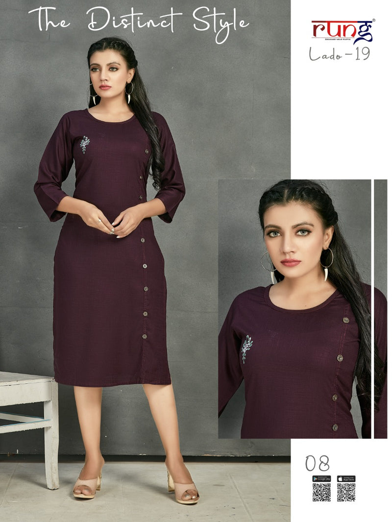 Rung Lado Vol 19 Heavy Rayon with Manual Work Stylish Designer Kurti