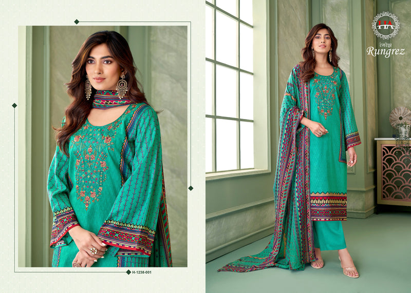Harshit Fashion Hub Rungrez Cambric Digital Pakistani Print Fancy Embroidery Swarovski Diamond Work Kurti