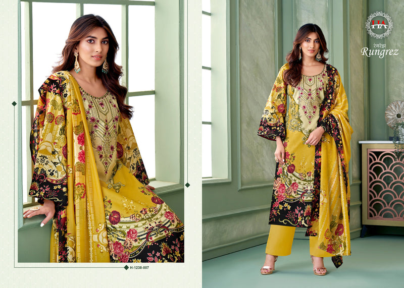 Harshit Fashion Hub Rungrez Cambric Digital Pakistani Print Fancy Embroidery Swarovski Diamond Work Kurti