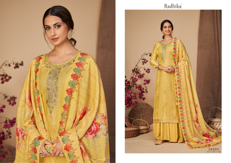 Radhika Azara Eliza Pure Viscose Chanderi With Self Embroidered Work Salwar Suit