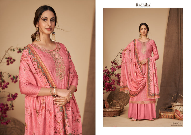 Radhika Azara Eliza Pure Viscose Chanderi With Self Embroidered Work Salwar Suit