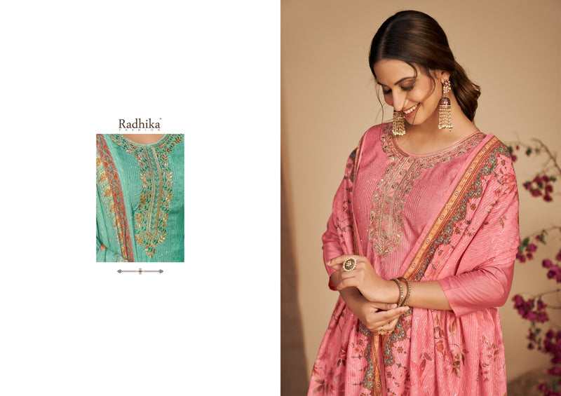 Radhika Azara Eliza Pure Viscose Chanderi With Self Embroidered Work Salwar Suit