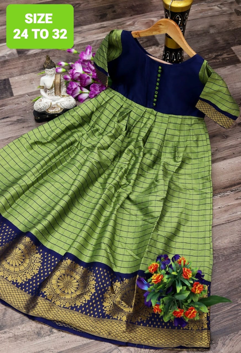 Rahul Nx Kids Gown Banarasi Silk Readymade Catlog Gown